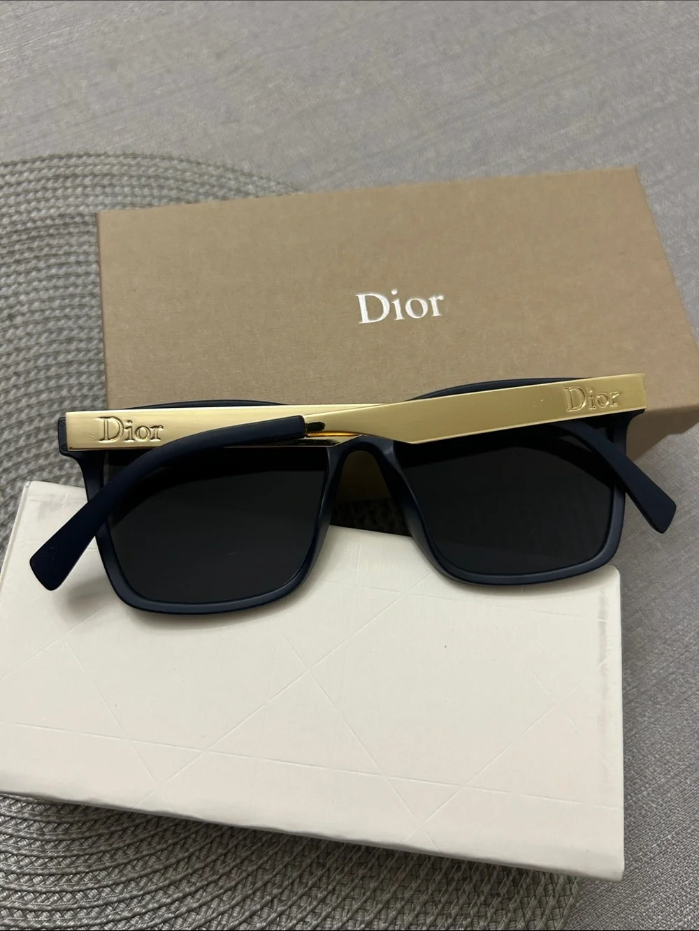 Dior Matte Navy Frame Sunglasses with Black Lenses